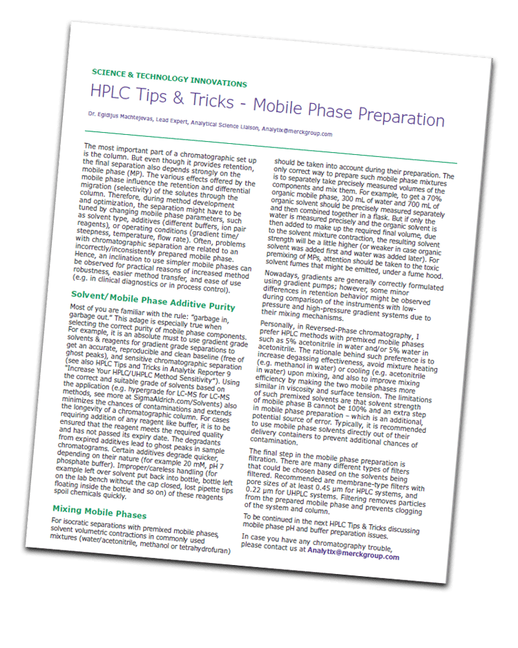 HPLC Tips & Tricks Mobile Phase Preparation
